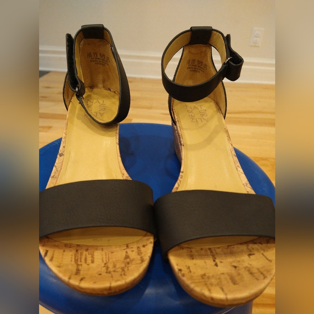 Naturalizer wedges sandals black straps 37.5 Euro